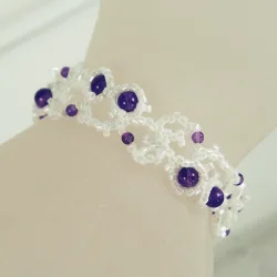 Bracelet S Gold filled 14K - Arabesque Amethyst-White - Bracelet S Gold filled 14K - Gold filled 14K